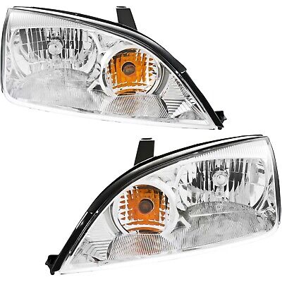Headlight Set For 2005 2006 2007 Ford Focus Left and Right With Bulb 2Pc