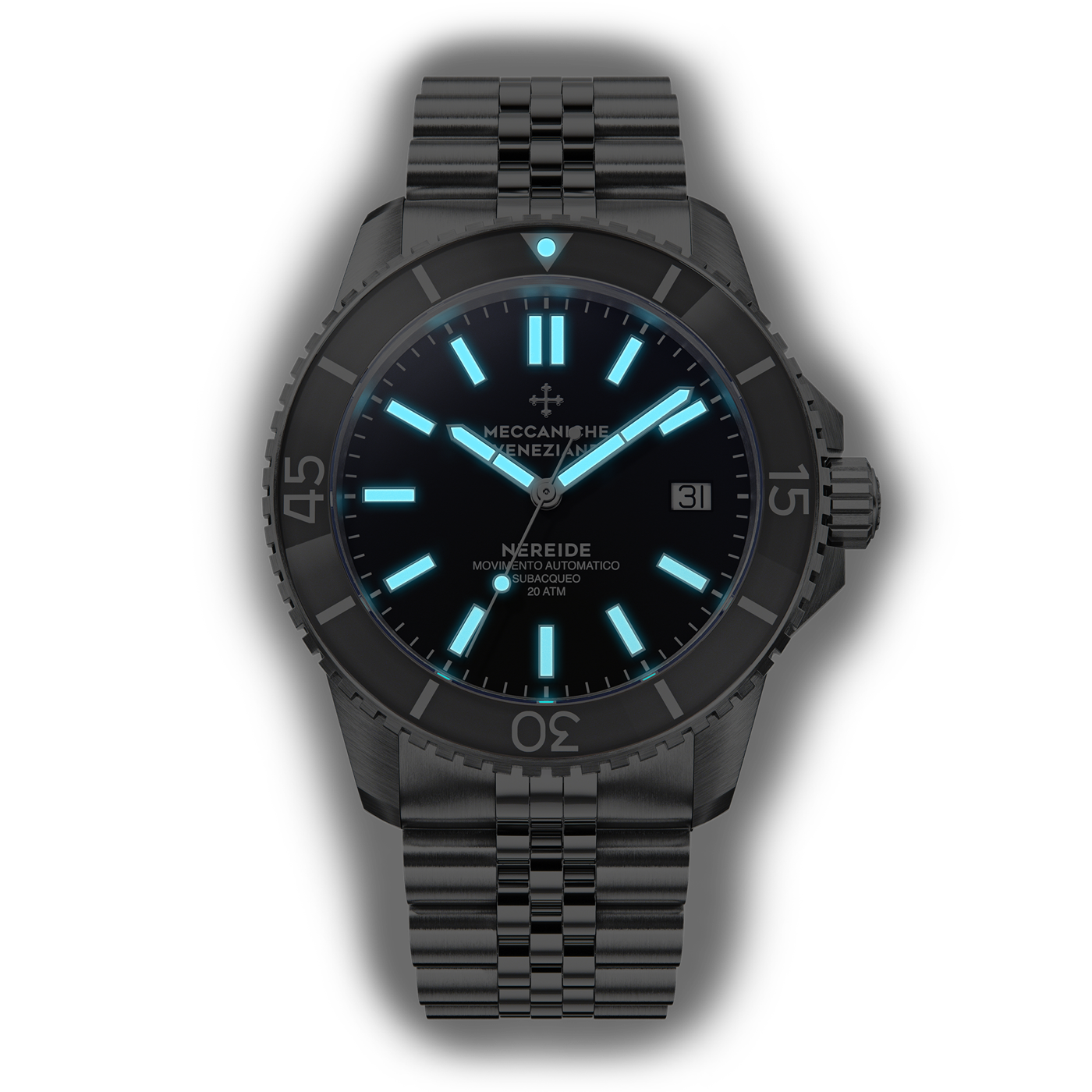 Pre-owned Meccaniche Veneziane Nereide 42mm Diver Watch 1302008j - Dealer & Warranty