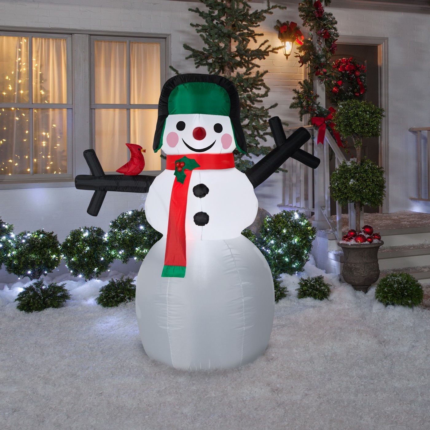 Wondershop LED Lit Inflatable Snowman with Bird * 6 feet tall * Christmas NEW