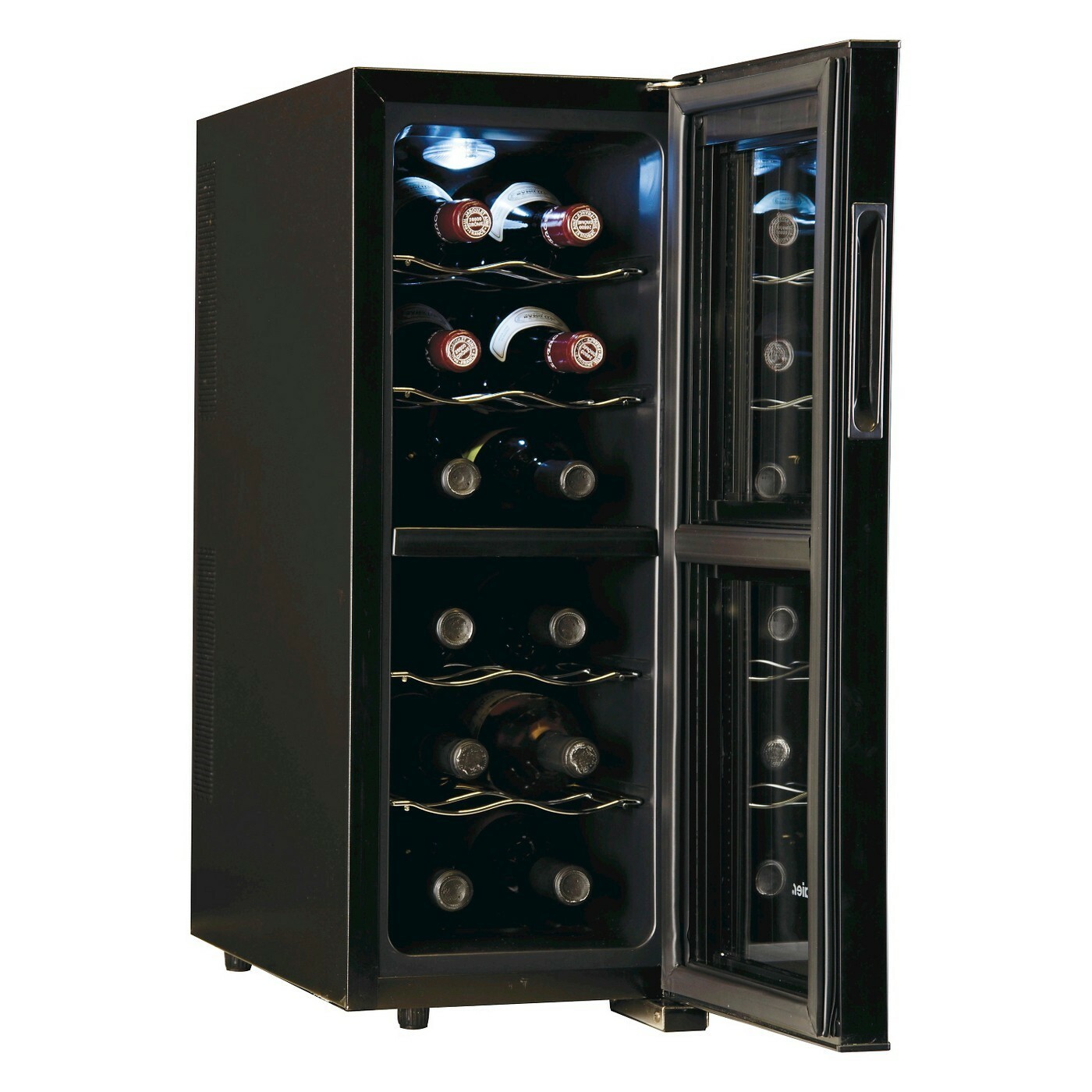 12 Bottle Ultra Quiet Dual Zone Curved Door w/ Smoked Glass Wine Cellar