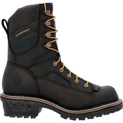 Pre-owned Georgia Boot Ltx Logger Composite Toe Waterproof Work Boot In Black