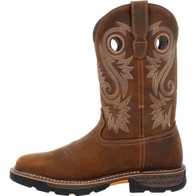 Pre-owned Georgia Boot Men's Carbo-tec Flx Waterproof Pull-on Work Boot In Brown