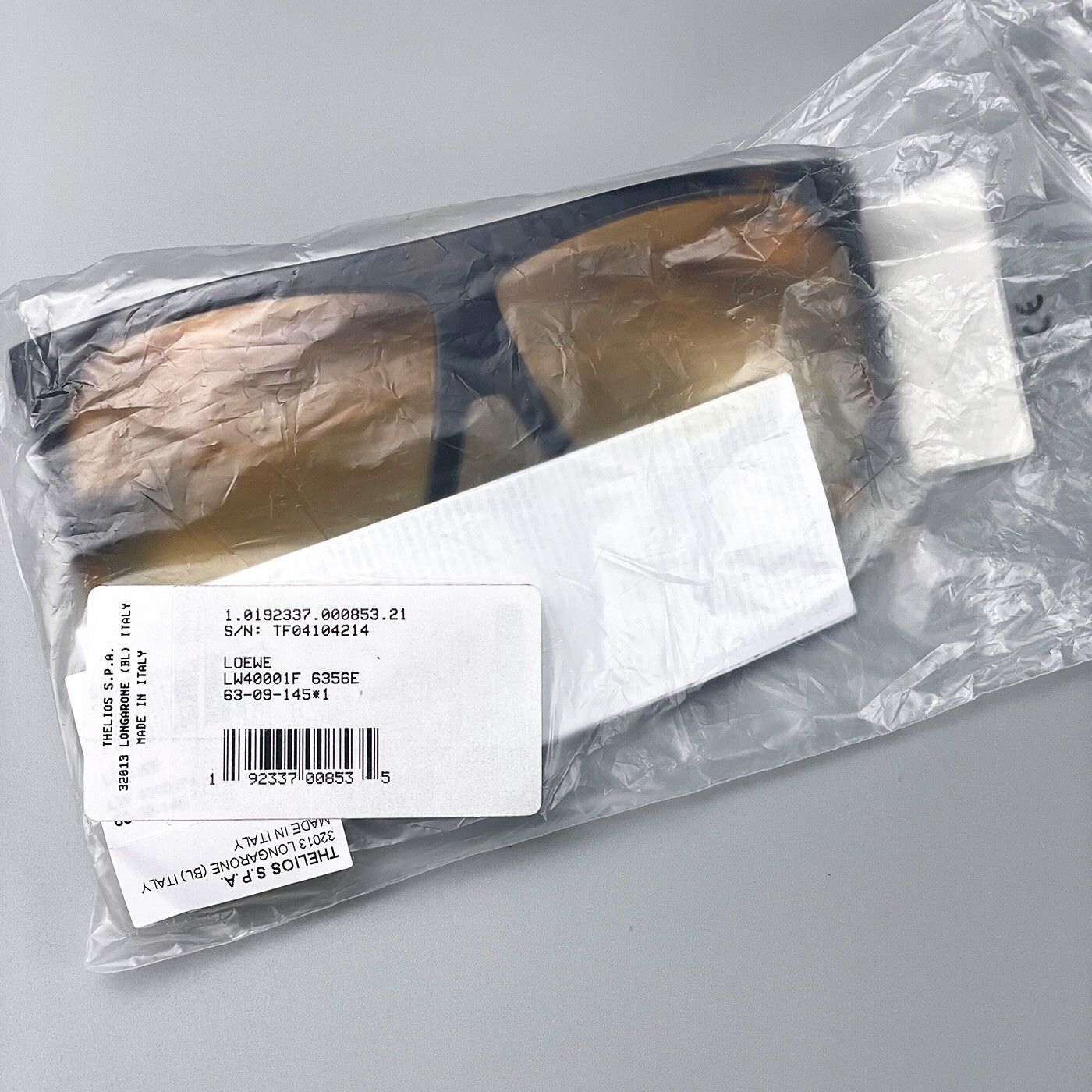 Pre-owned Loewe Lw40001f Filipa 56e Dark Blond Havana Brown Shield Women Sunglasses