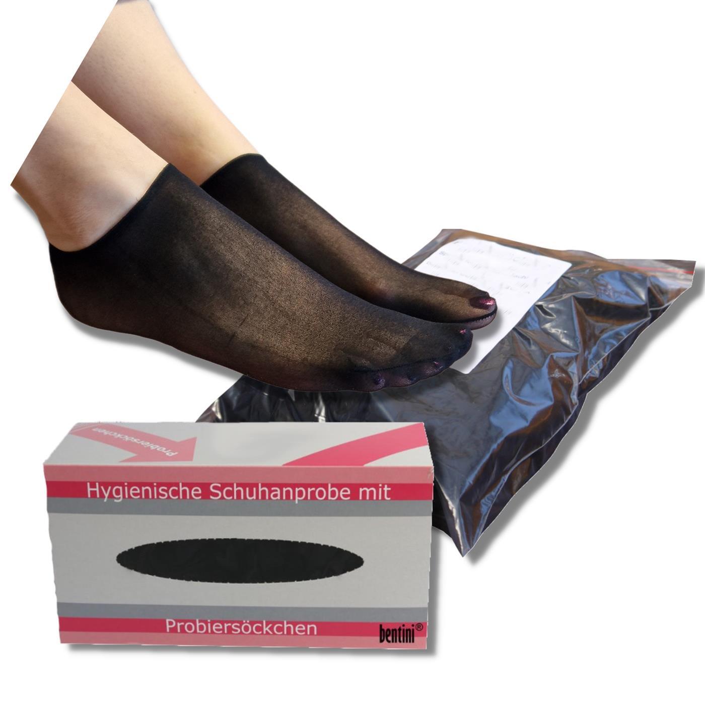 Bentini Probierstrümpfe | Probiersocken im Nachfüllbeutel | schwarz
