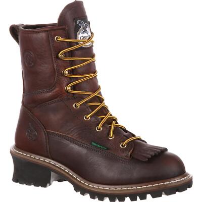 

Водонепроницаемые ботинки для лесорубов Georgia Boot со стальным носком, Chocolate, G7313