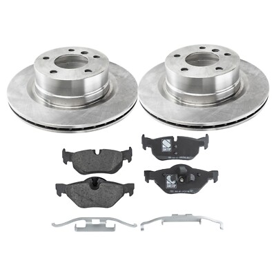 Brake Rotor Brake Pad Kit For 2008-2013 BMW 128i Rear Solid 2-Wheel Set RWD