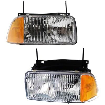 Headlight Assembly Set For 1995-97 GMC Jimmy 1994-97 Sonoma Left Right With Bulb