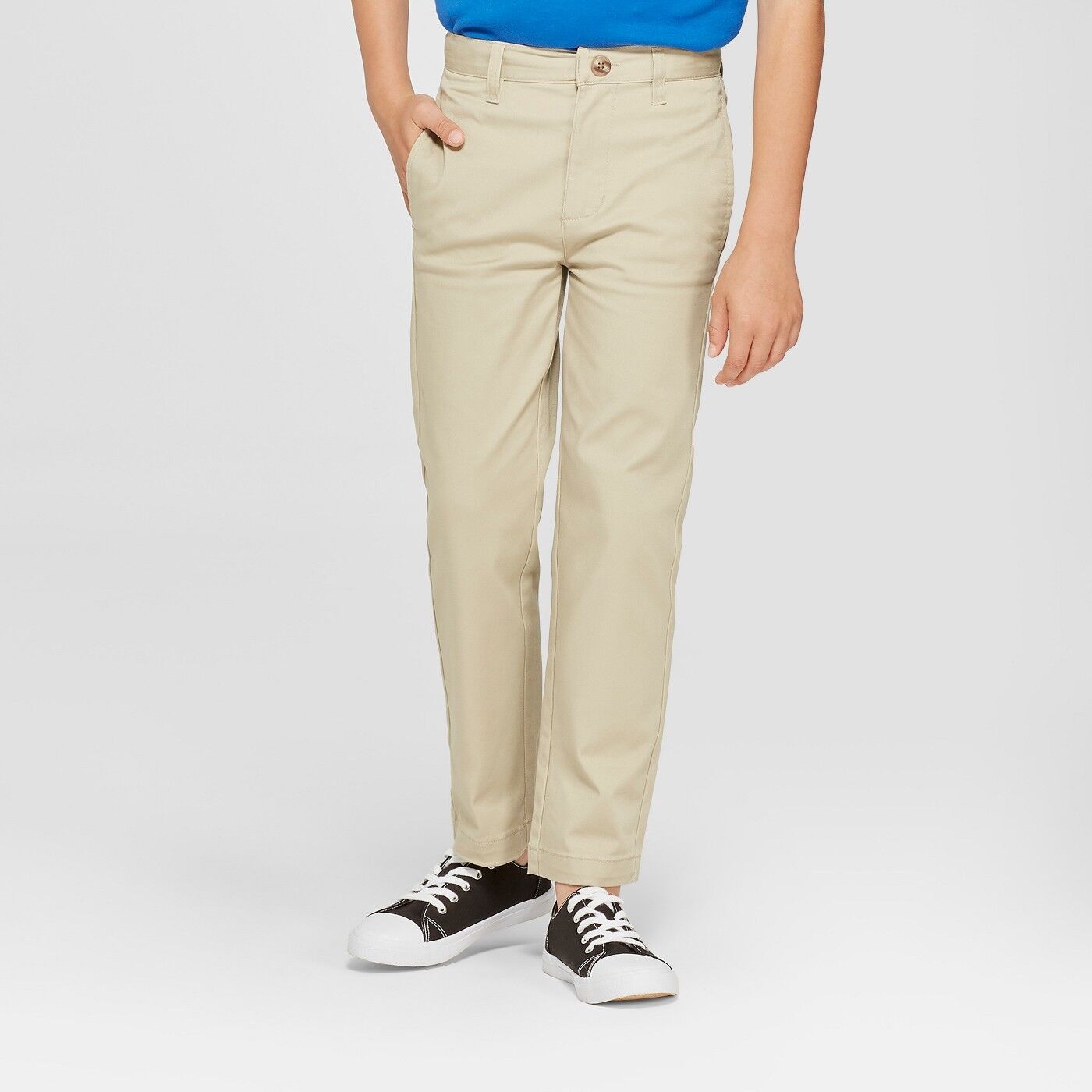 NEW Boys' Flat Front Uniform Chino Pants - Cat & Jack Tan Beige | eBay