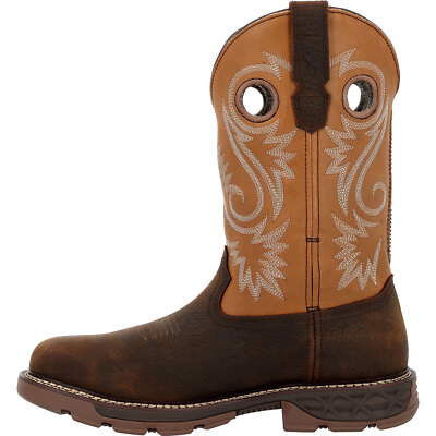 Pre-owned Georgia Boot Carbo-tec Flx 11" Waterproof Pull On Work Boot In Brown
