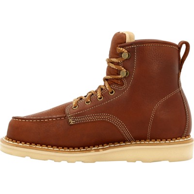 Pre-owned Georgia Boot Wedge Toe Work Boot In Brown