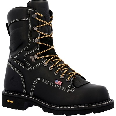 Pre-owned Georgia Boot Men's Usa Logger Waterproof Work Boot In Black