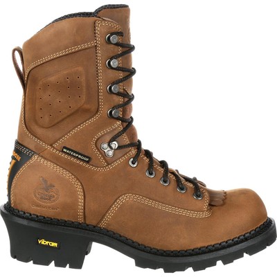Pre-owned Georgia Boot Comfort Core Logger Composite Toe Waterproof Work Boot In Brown