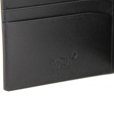 Pre-owned Montblanc Men Wallet  Meisterstück 7163 Slim Bifold In Black Leather For Card Id