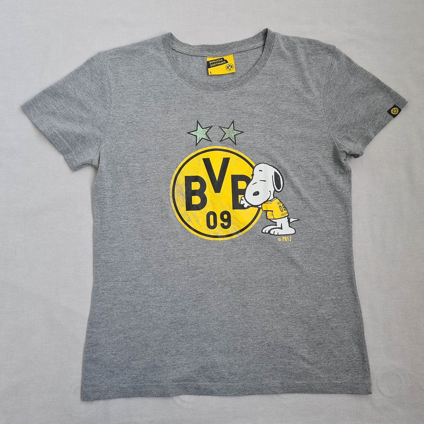 ドルトムント BVB 09 スヌーピー Tシャツ XL Borussia Dortmund BVB x Peanuts Snoopy Womens T-Shirt Size L