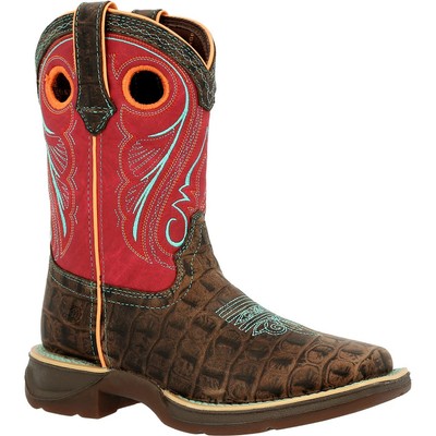 

Ботинки Lil Rebel by Durango Little Kids Gator Emboss в стиле вестерн, Gator emboss and electric red, DBT0233C