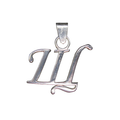Sterling Silber Anhänger Charm Buchstabe Щ Kyrillisch Massiv Echt Punziert 925 