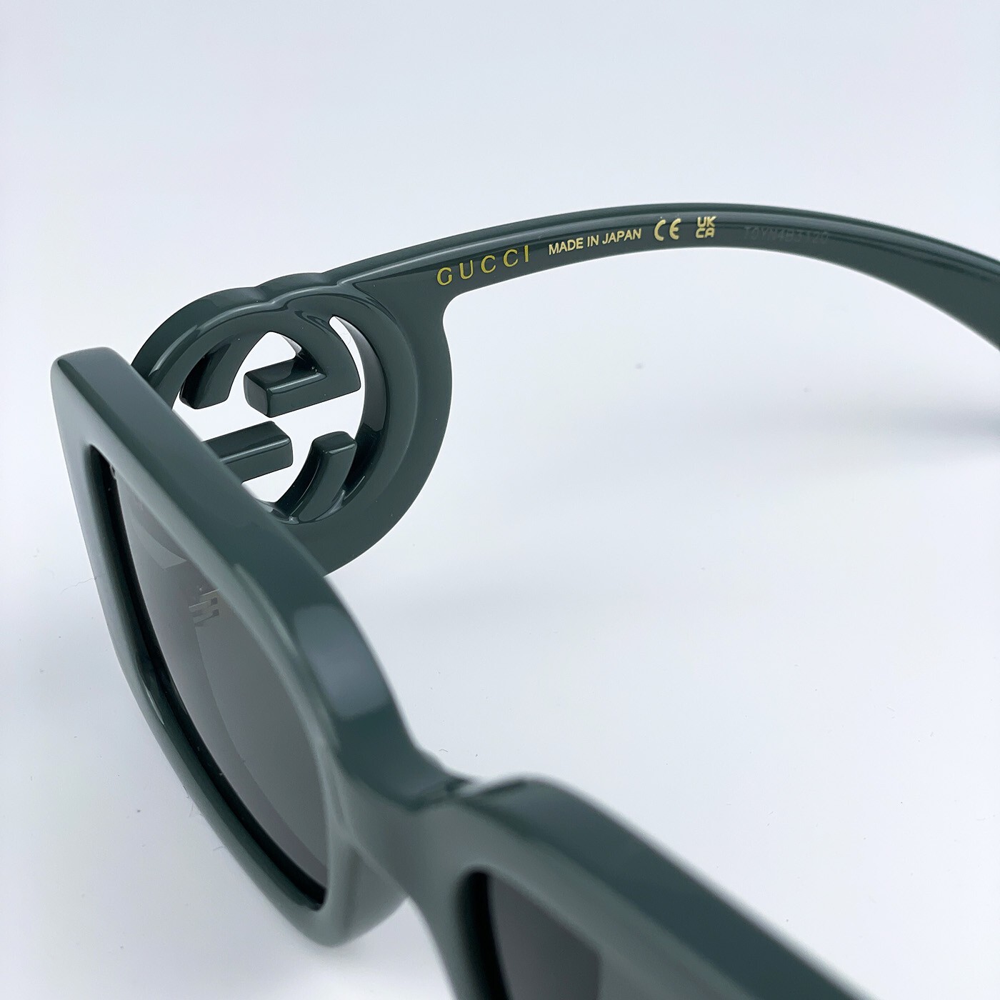 Pre-owned Gucci Gg1325s 003 Grey Smoke Grey Rectangle Women Sunglasses 54mm In Gray