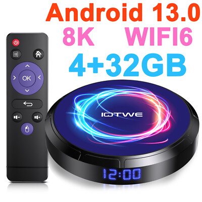 T95W 2024 Upgraded Smart Android 13 TV Box Quad Core 8K 128GB UHD Stream Player