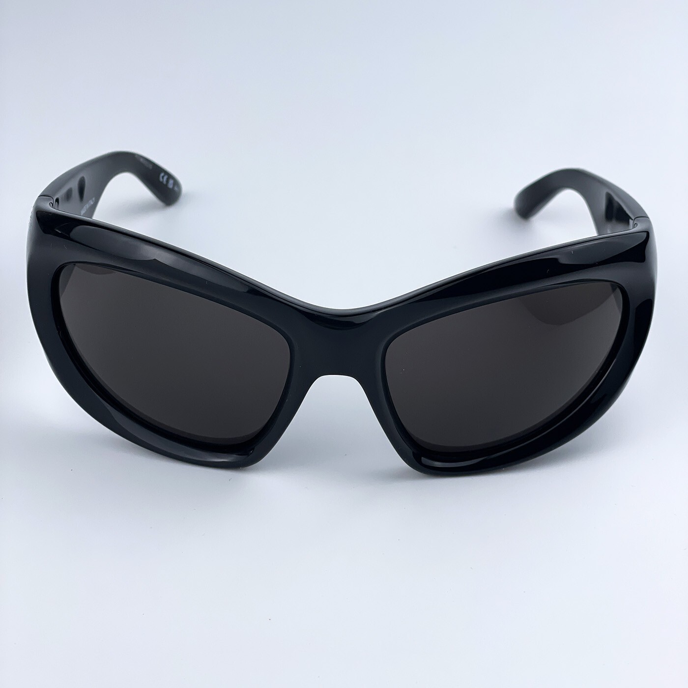Balenciaga Men Sunglasses Black Grey Wraparound BB0228S 001