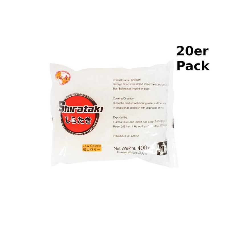 Cityaroma Nudeln Shirataki DÃ¼Nn Beutel 400g / Abtropfgewicht 200g, 20er Pack