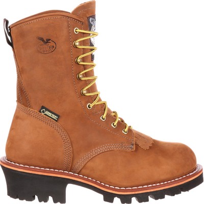 Pre-owned Georgia Boot Steel Toe Gore-tex® Waterproof 400g Insulated Logger Boot In Worn Saddle