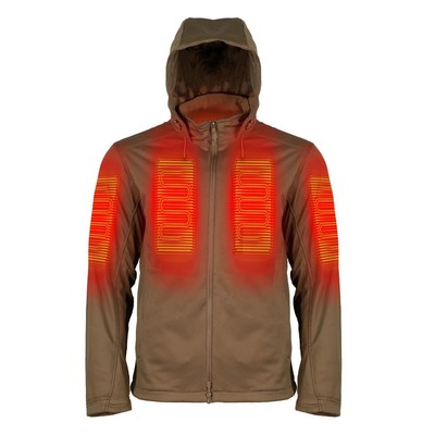 Pre-owned Mobile Warming Tundra Men's 7.4v Battery Heated Jacket Morel In Medium Size In Multicolor