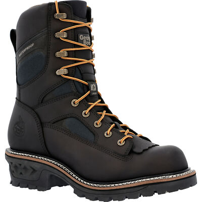 Pre-owned Georgia Boot Ltx Logger Composite Toe Waterproof Work Boot In Black