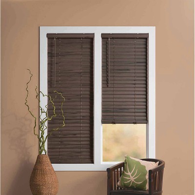 Window Blind 2" Slats Mini Blinds Vinyl Embossed Woodgrain Mahogany Woodtone