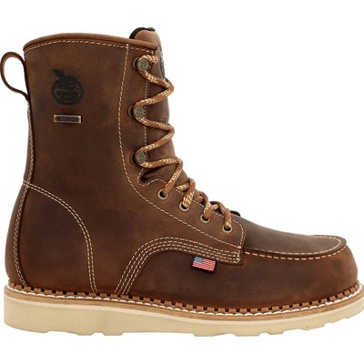 Pre-owned Georgia Boot Wedge Waterproof Work Boot In Brown