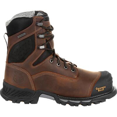 Pre-owned Georgia Boot Rumbler 8inch Composite Toe Waterproof Work Boot In Brown