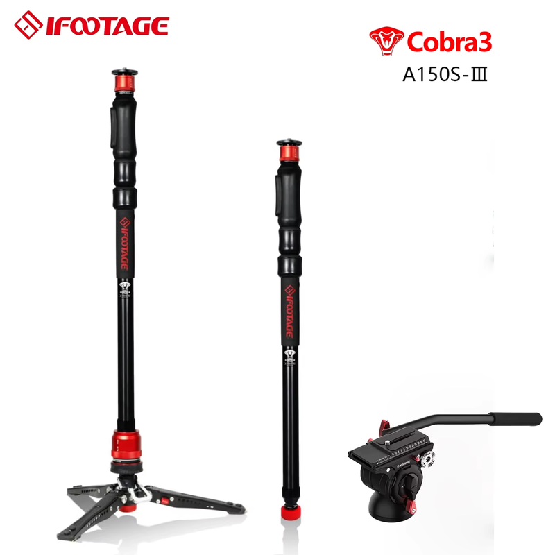 IFOOTAGE Cobra 3 Strike Monopod One Touch Lifting Videography Aluminum Monopod A