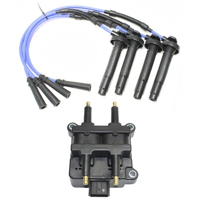 Ignition Coil and Spark Plug Wire Kit For 1999-04 Subaru Legacy Impreza Forester