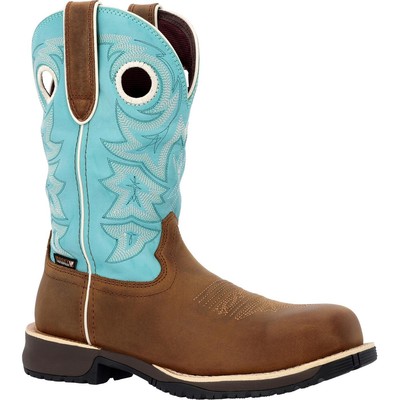 

Rocky Rosemary Женские непромокаемые сапоги в стиле вестерн с композитным носком, Brown turquoise, RKW0412