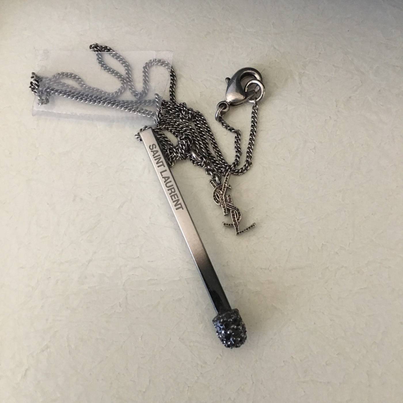 【SAINT LAURENT】l CASSANDRE Necklace ★送料関税込★ New Authentic SAINT LAURENT YSL monogram long Cassandre
