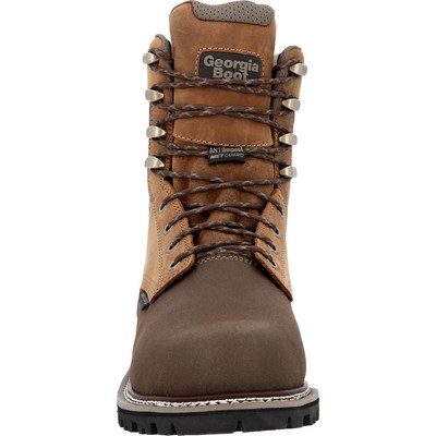Pre-owned Georgia Boot Men's Brute Composite Toe Met Guard Waterproof Work Boot In Brown