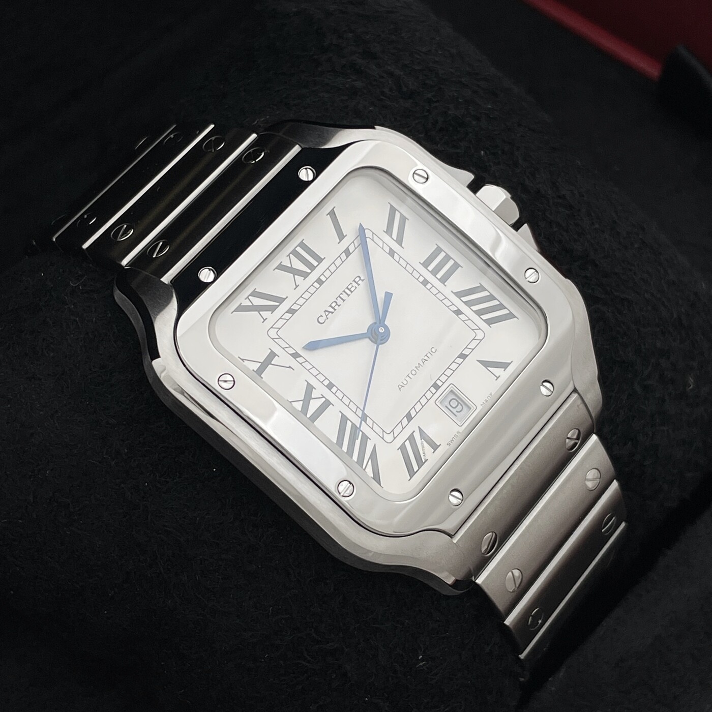 Pre-owned Cartier ⌚ Santos De  Wssa0018 Stainless Steel White Large Complete 2023 ⌚