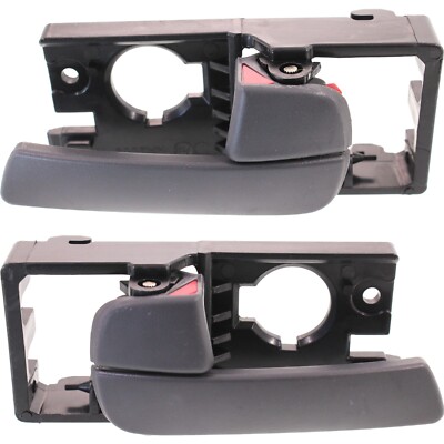Interior Door Handle For 2006-2011 Kia Rio Rio5 Set of 2 Front Gray Plastic