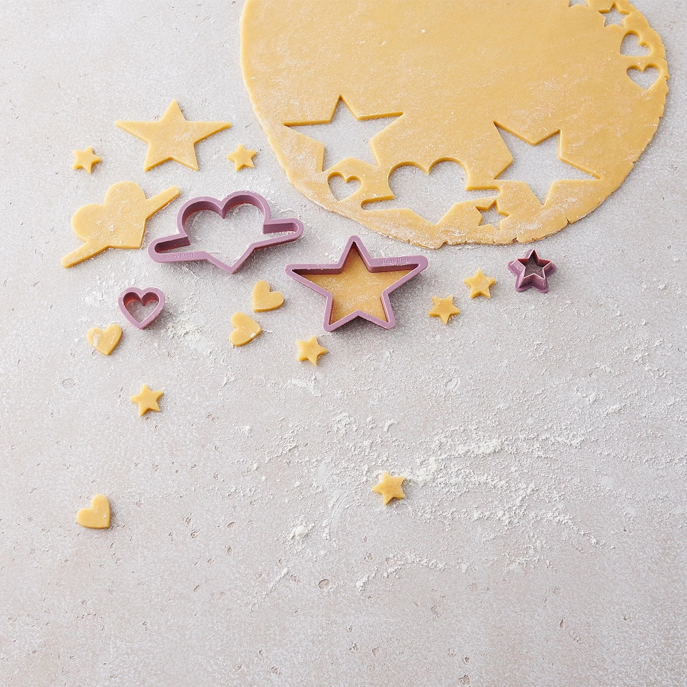 BETTY BOSSI Keks-Ausstecher Herz und Stern – Set Kunststoff Lila NEU - Bild 3 von 5