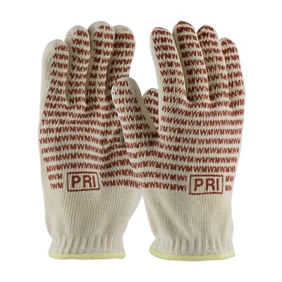 (6) PIP Cotton Seamless Hot Mill Work Gloves w/ Nitrile Coating - 43-502, Large