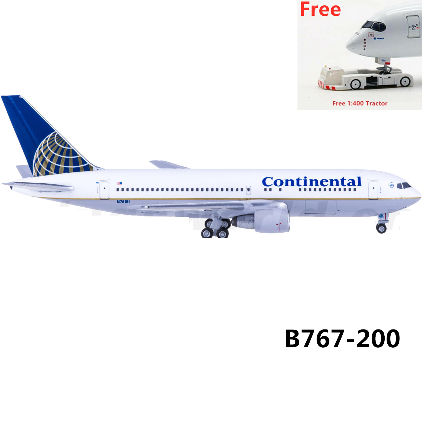 BOEING 767-400 continental　1/200 Flight Miniatures Continental Airlines Boeing 767-400 1/200