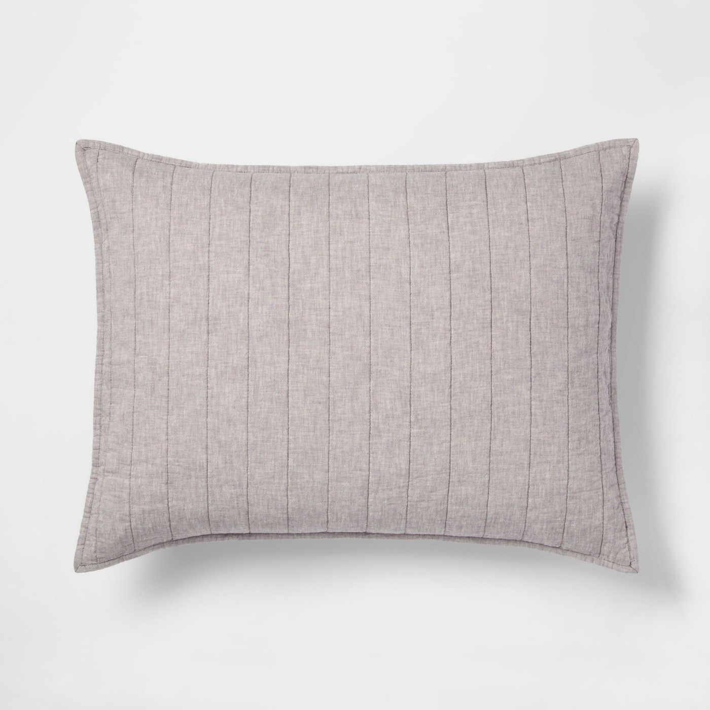 Chambray Linen Blend Sham Threshold Gray 490601531285 eBay