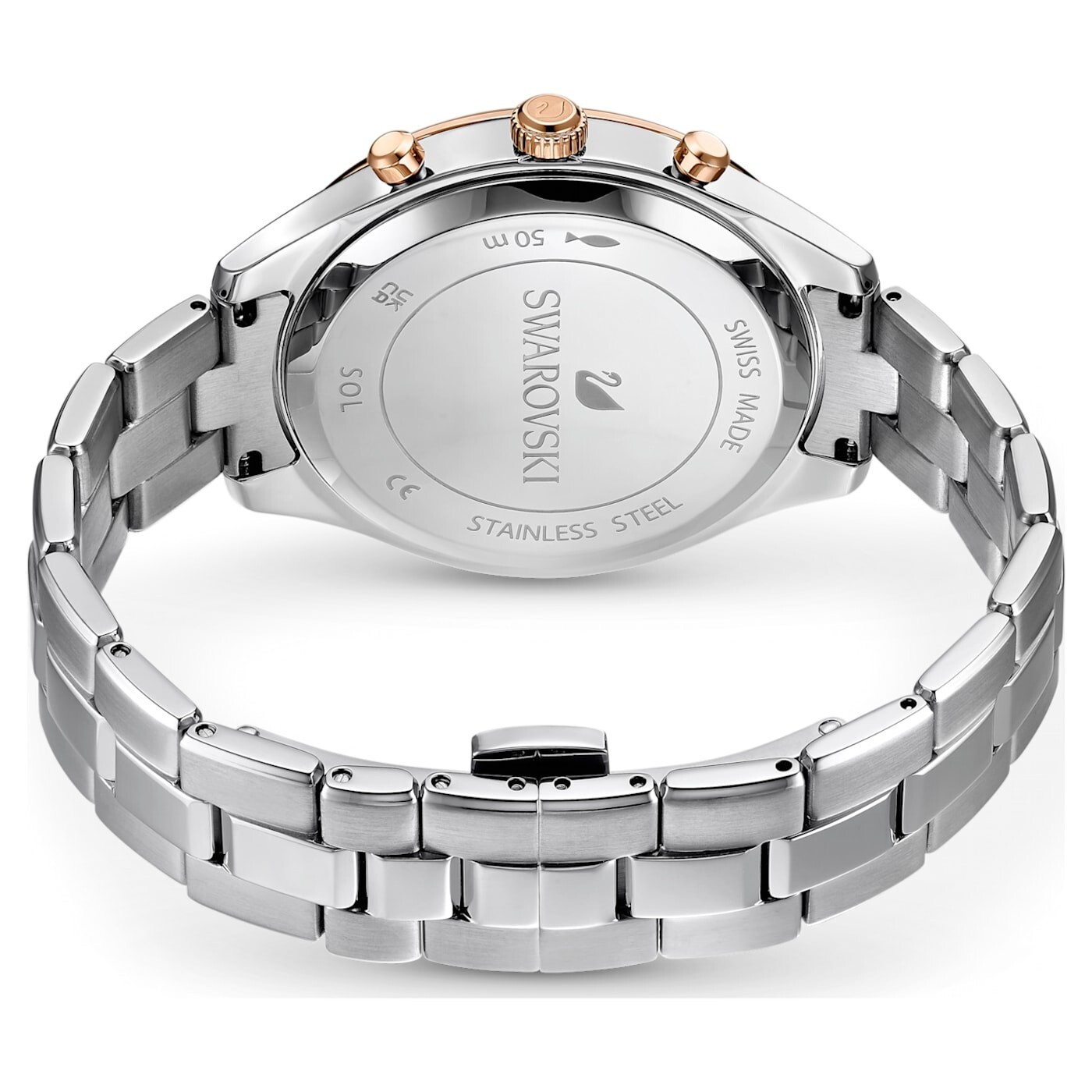 Pre-owned Swarovski Octea Lux Sport Watch Swiss Made, Metal Bracelet, Silver Tone, 5610494