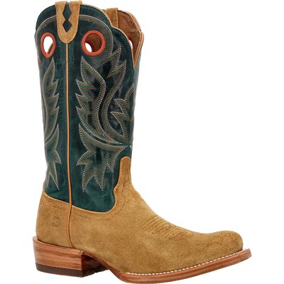 Pre-owned Durango ® Men's Prca Collection Roughout Western Boot In Goldenrod And Deep Teal