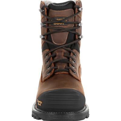 Pre-owned Georgia Boot Rumbler 8inch Composite Toe Waterproof Work Boot In Brown