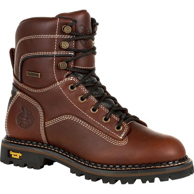 

Женские непромокаемые ботинки для лесорубов на низком каблуке Georgia Boot AMP LT Logger, Brown, GB00427