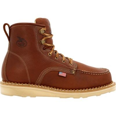 Pre-owned Georgia Boot Wedge Toe Work Boot In Brown