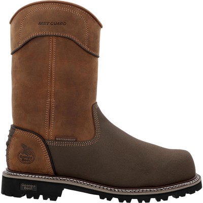 Pre-owned Georgia Boot Men's Brute Met Guard Composite Toe Waterproof Work Boot In Brown