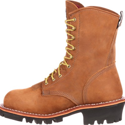 Pre-owned Georgia Boot Steel Toe Gore-tex® Waterproof 400g Insulated Logger Boot In Worn Saddle