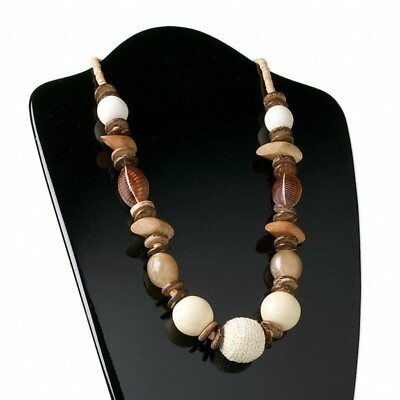 Handcrafted Philippines Artisan Organic Mixed Media Necklace
