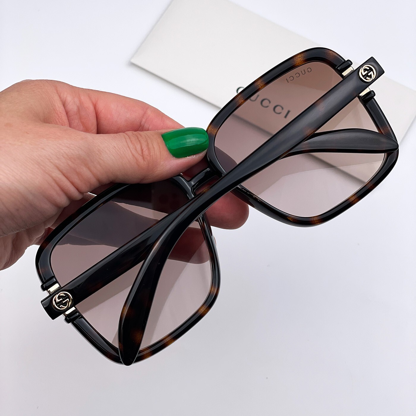 Pre-owned Gucci Gg1066s 002 Havana Brown Gradient Butterfly Women Sunglasses